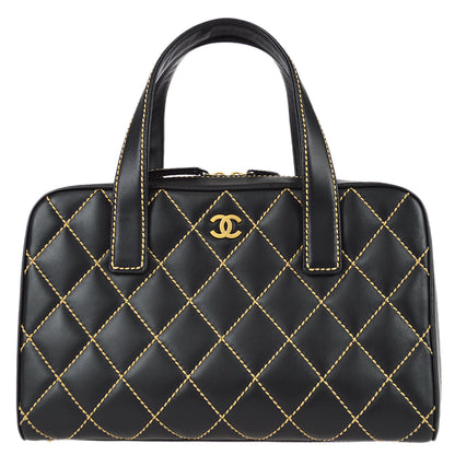 Chanel Wild Stitch Handbag Black Calfskin