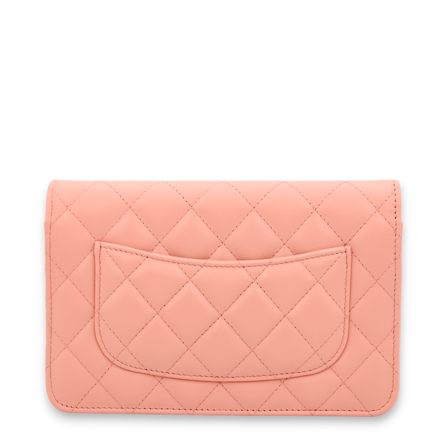 Pearl Crush Rose Pink Wallet On Chain in Lambskin, Gold hardware