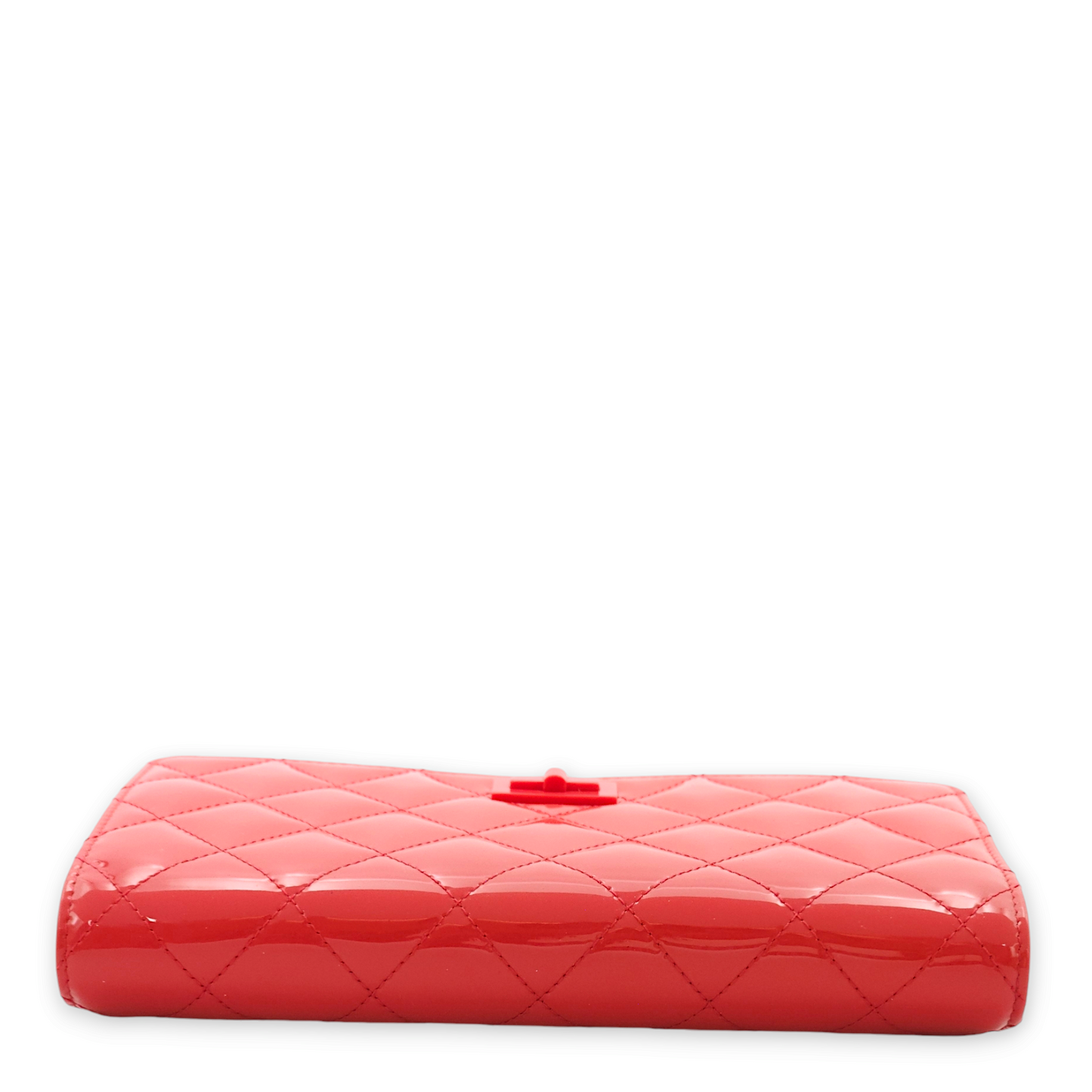 Quilted Reissue Pink Wallet On Chain in Patent Leather, Palladium hardware