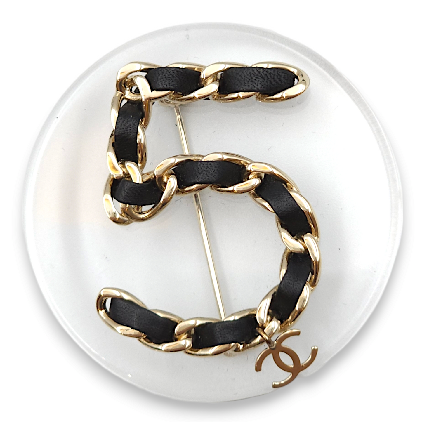 CC No. 5 Black Costume Jewellery in Lambskin, Gold hardware