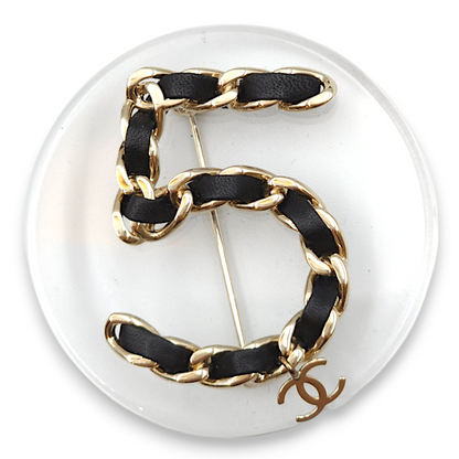 CC No. 5 Black Costume Jewellery in Lambskin, Gold hardware