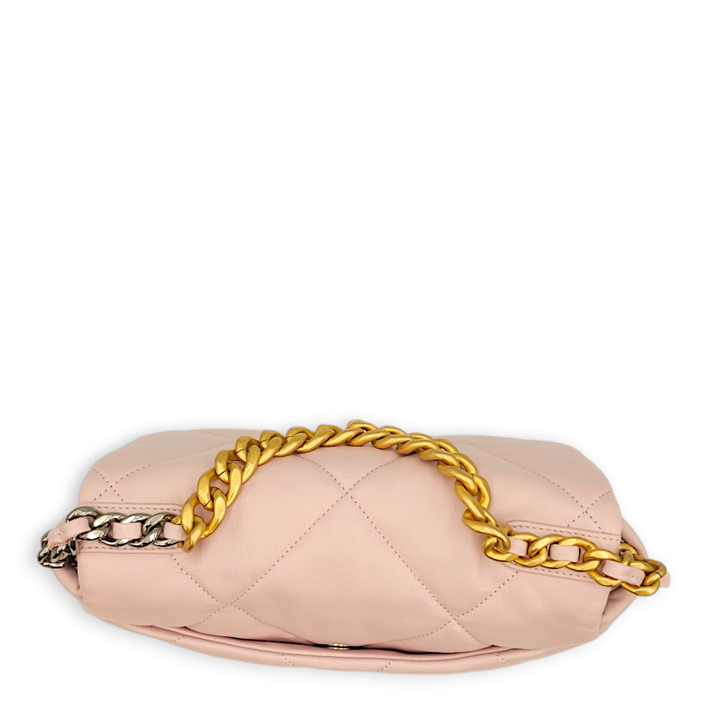 S19 Flap Small Pastel Pink Shoulder Bag in Lambskin, 3-Tone hardware