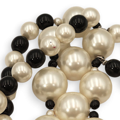 CC Pearls & Beads White/Black Belt in Pearls/Beads, Palladium hardware