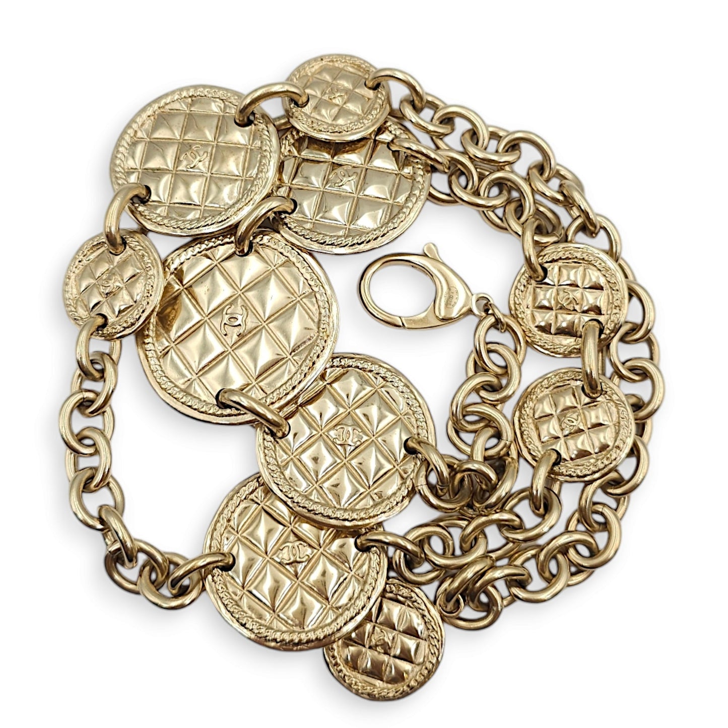 Chanel CC Round Coin / Medallion Chain Gold Belt