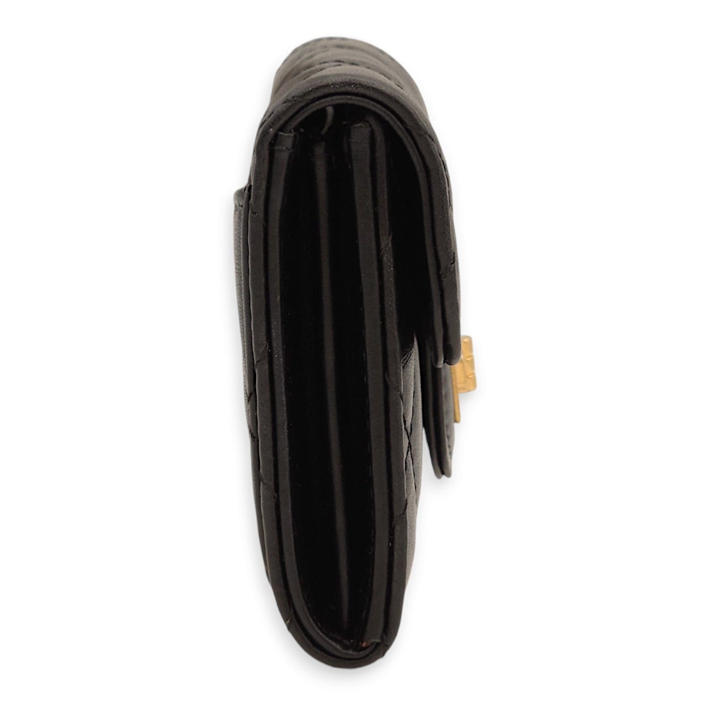 Reissue XL Black Card Holder in Distressed Leather, Gold hardware