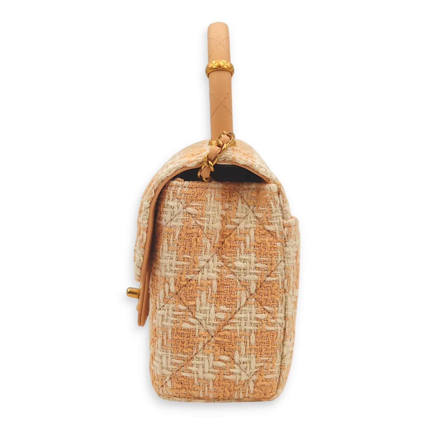 Coco Crush Multi-colour Top Handle Bag in Tweed/Calf, Gold hardware
