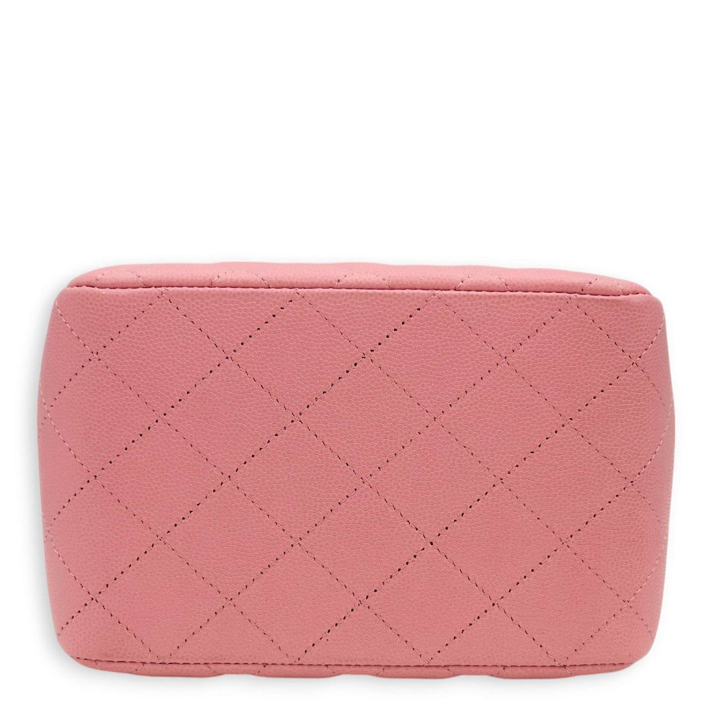 Quilted Bucket Mini Pink Shoulder Bag in Caviar, Gold hardware