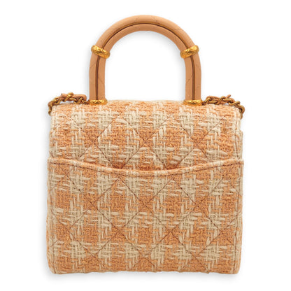 Coco Crush Multi-colour Top Handle Bag in Tweed/Calf, Gold hardware