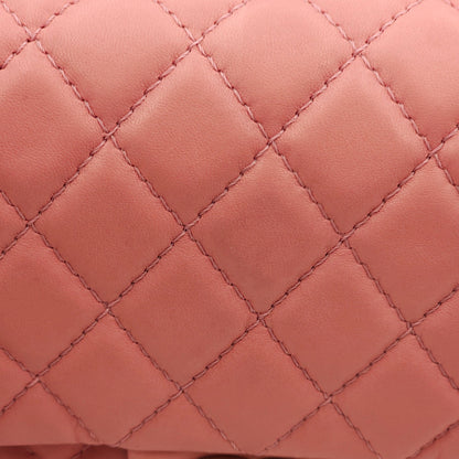 Classic Double Flap Pink Shoulder Bag in Lambskin, Silver hardware