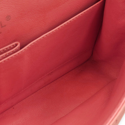Classic Double Flap Pink Shoulder Bag in Lambskin, Silver hardware