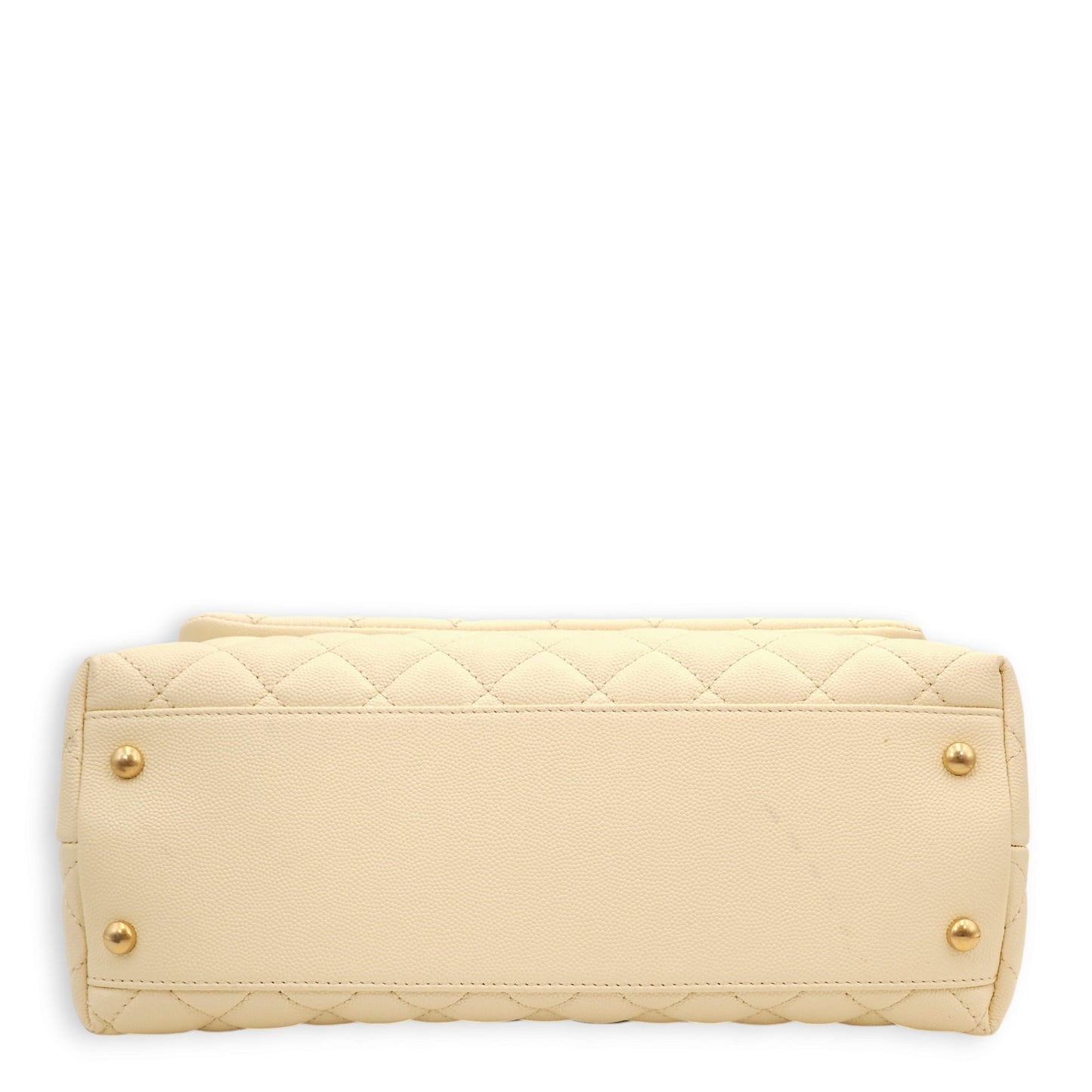 Coco Off-white, ombré handle Top Handle Bag in Caviar/Python, Gold hardware