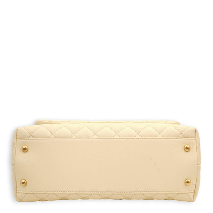 Coco Off-white, ombré handle Top Handle Bag in Caviar/Python, Gold hardware