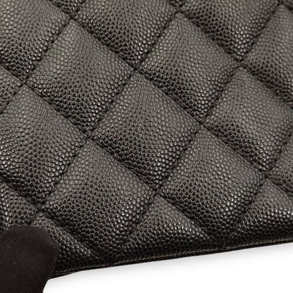 Coco Medium Black Top Handle Bag in Caviar Leather/Python Leather, Gold hardware