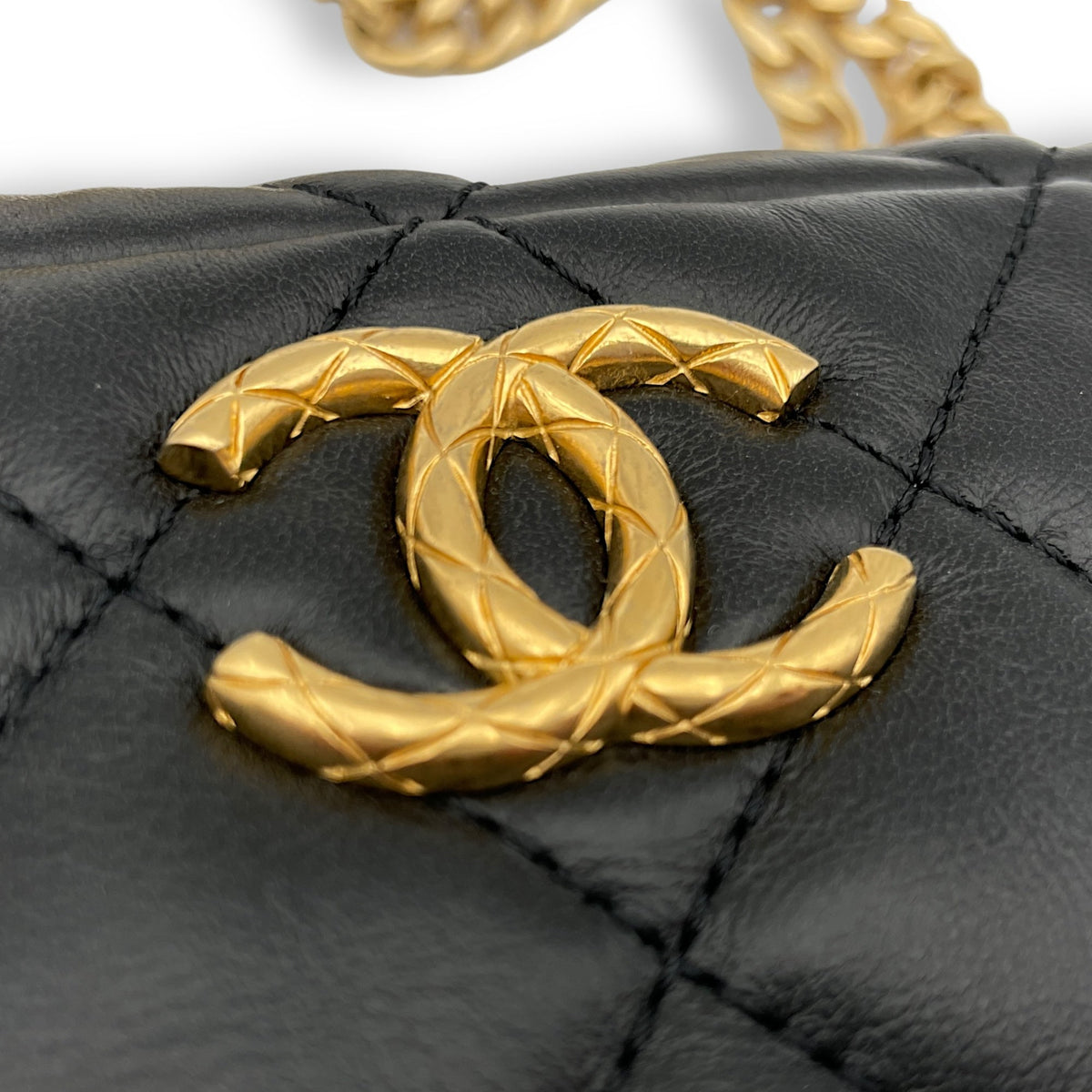 All Slide Camera Black Crossbody Bag in Lambskin, Gold hardware