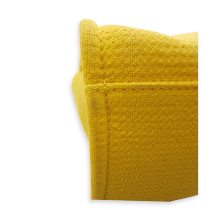 Deauville 33x24x13cm Yellow Shoulder Bag in Calf, Mixed Fibers, Gold hardware