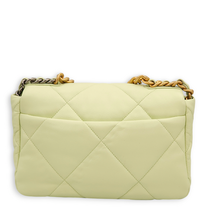 S19 Flap Small Pastel Green Shoulder Bag in Lambskin, 3-Tone hardware