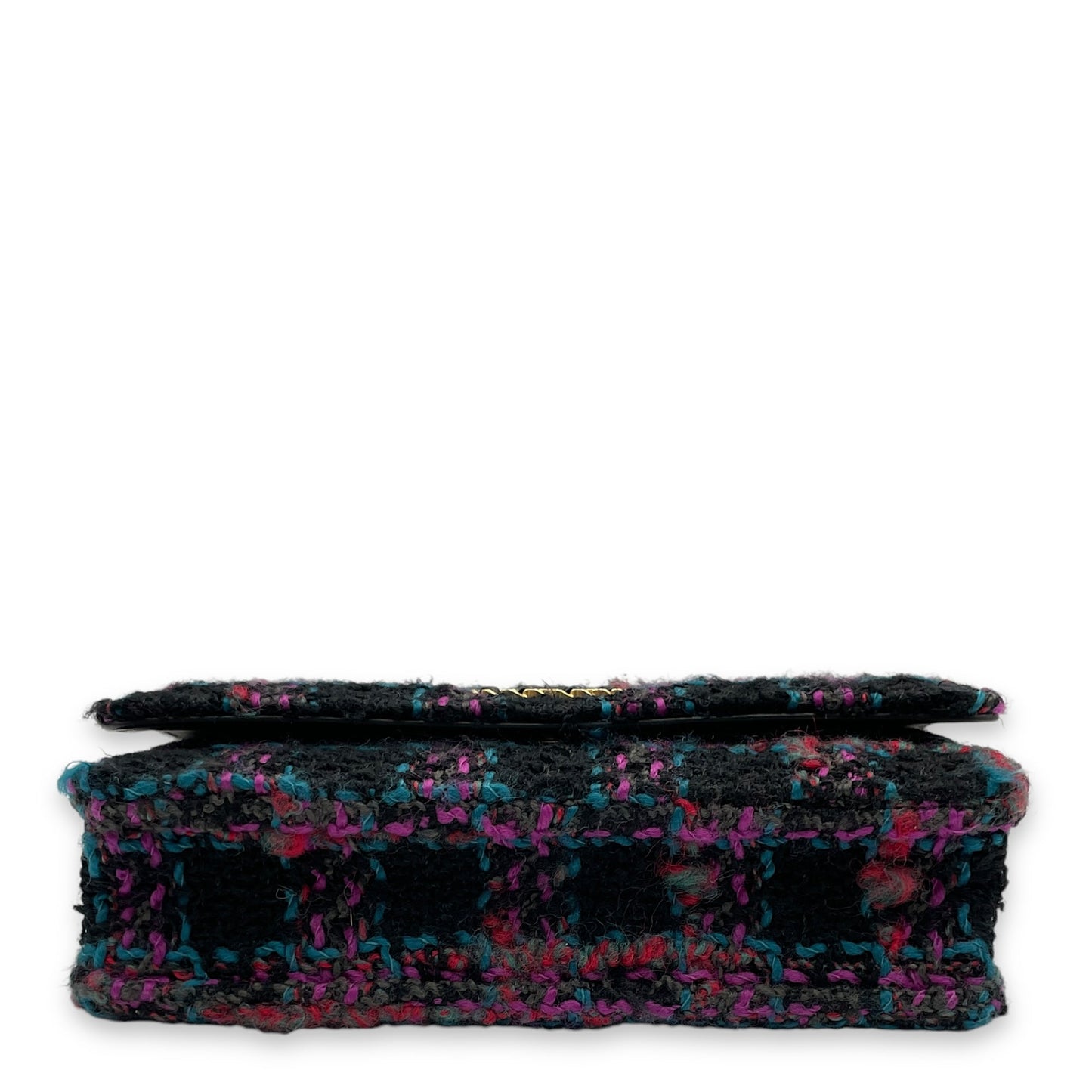 C19 Black, purple, pink,teal Wallet On Chain in Tweed, calf, 3-Tone hardware