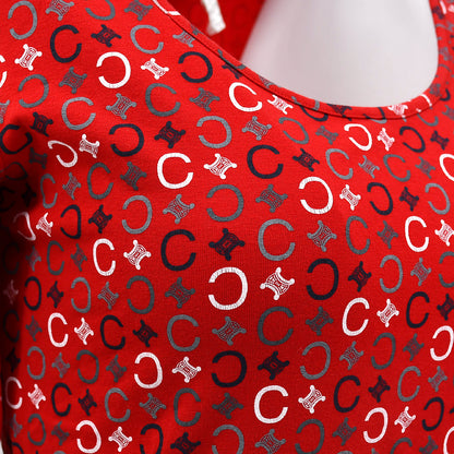 Celine C Macadam T-shirt Red #M