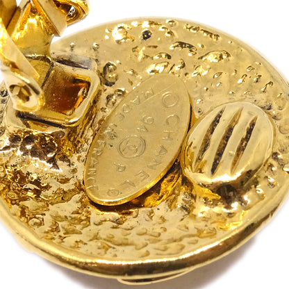 Chanel Button Earrings Clip-On Gold 94P