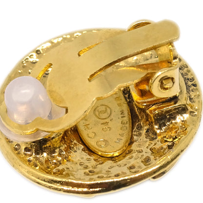 Chanel Button Earrings Clip-On Gold 94P