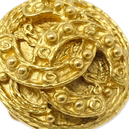Chanel Filigree Earrings Clip-On Gold 94A