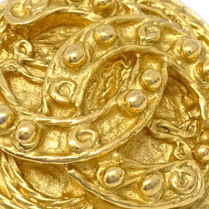 Chanel Filigree Earrings Clip-On Gold 94A