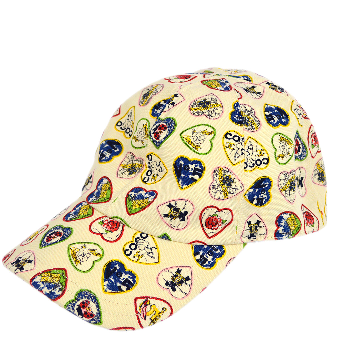 Chanel Ivory Valentine Cap Hat #M Small Good