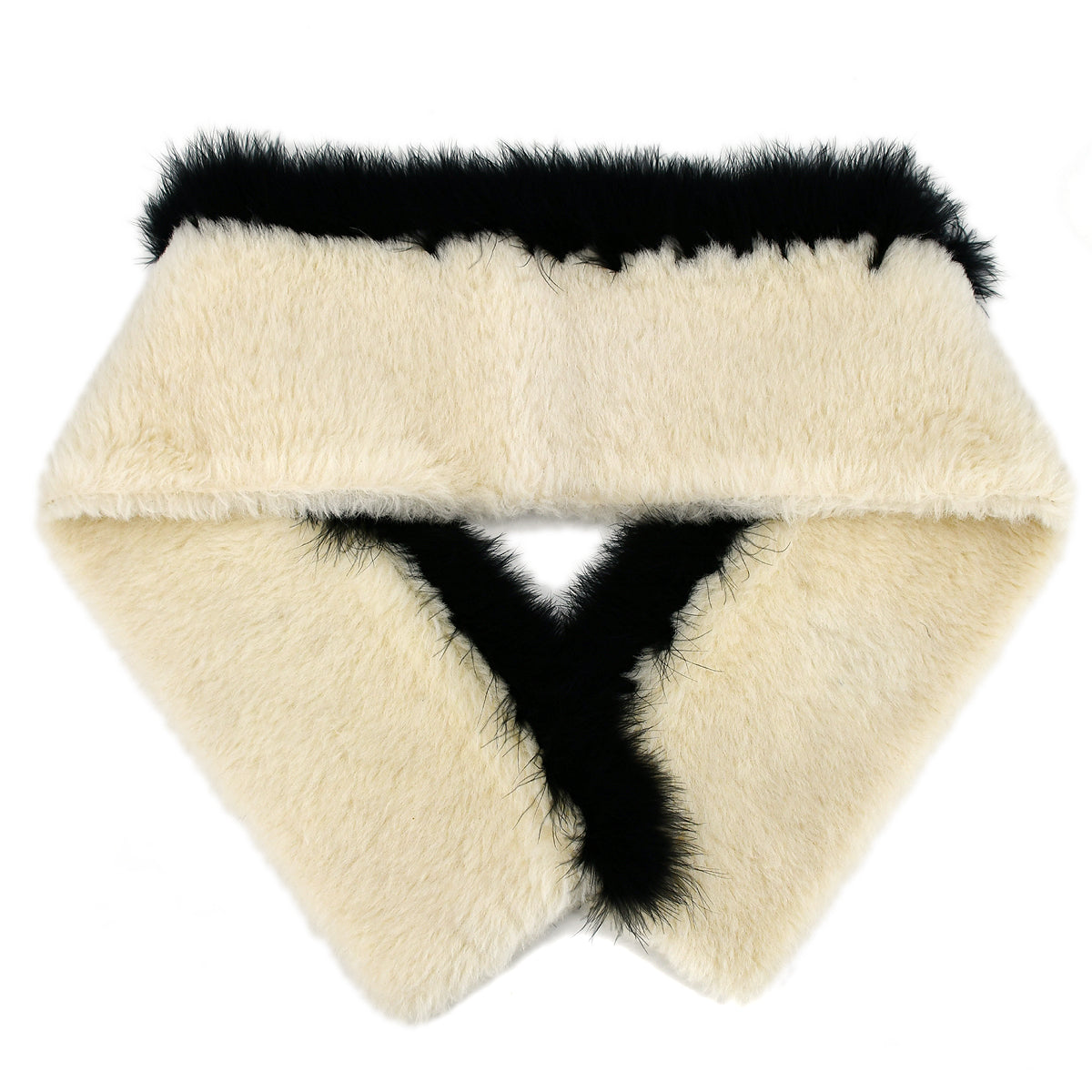 Chanel Fur Shawl Stole White Small Good