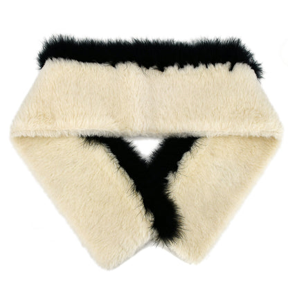 Chanel Fur Shawl Stole White Small Good