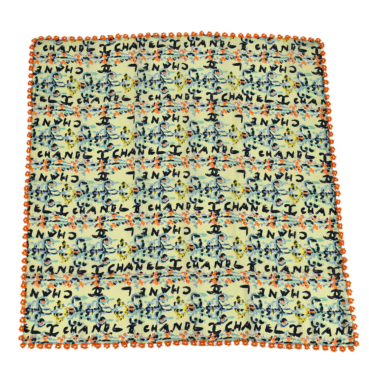 Chanel Scarf Light Green 94C #38 Small Good 94C #38