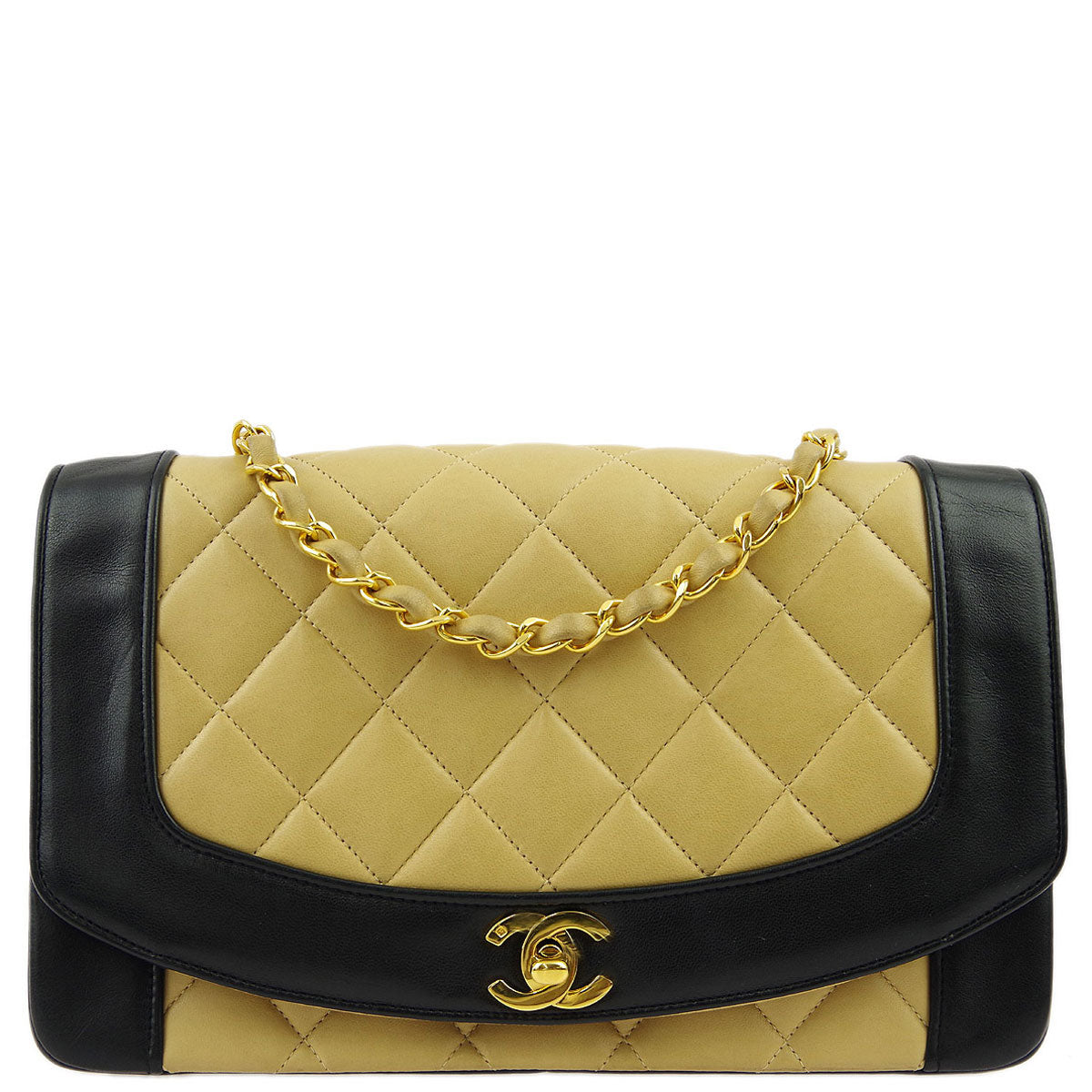 Chanel 1991-1994 Lambskin Medium Diana Shoulder Bag