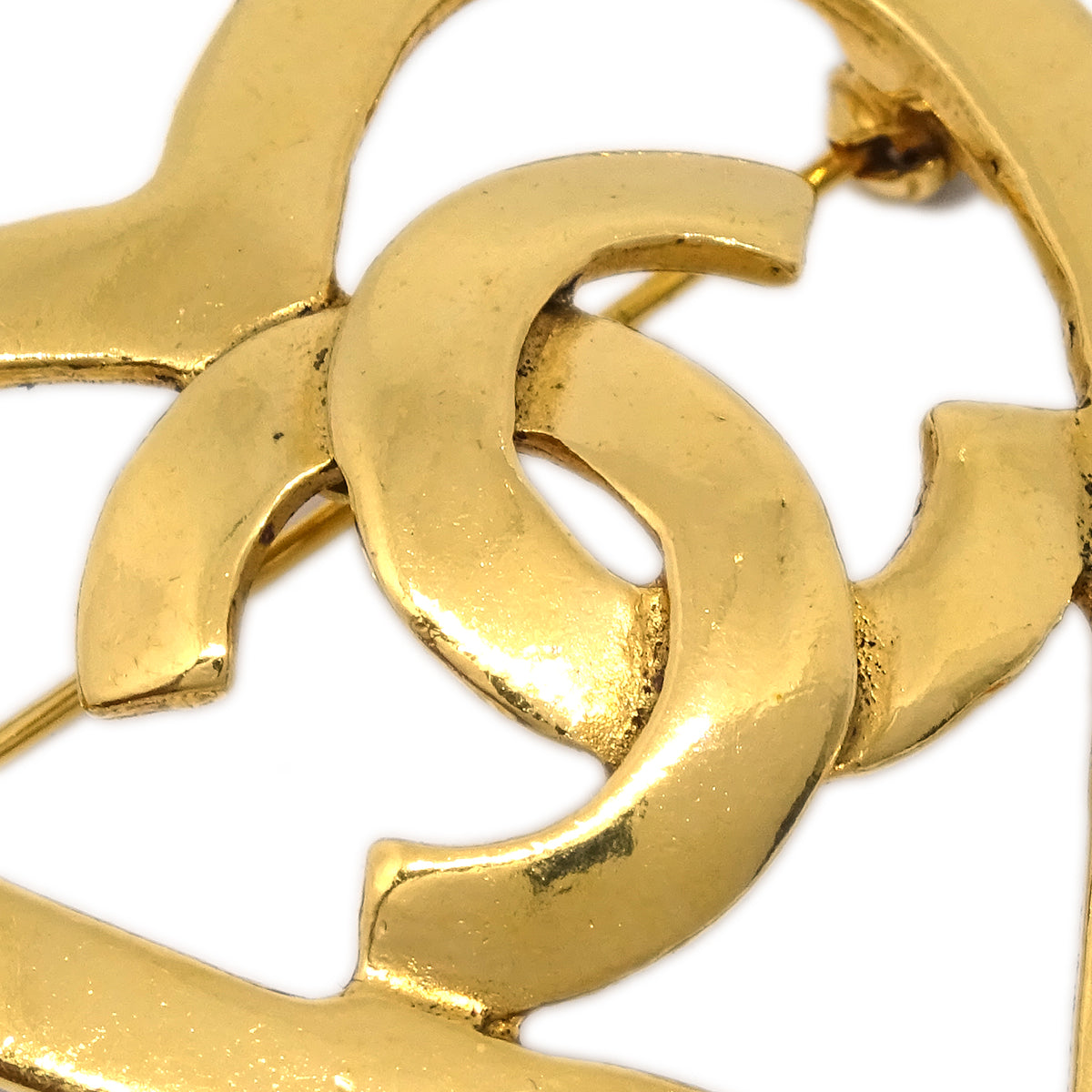 Chanel Heart Brooch Gold 95P