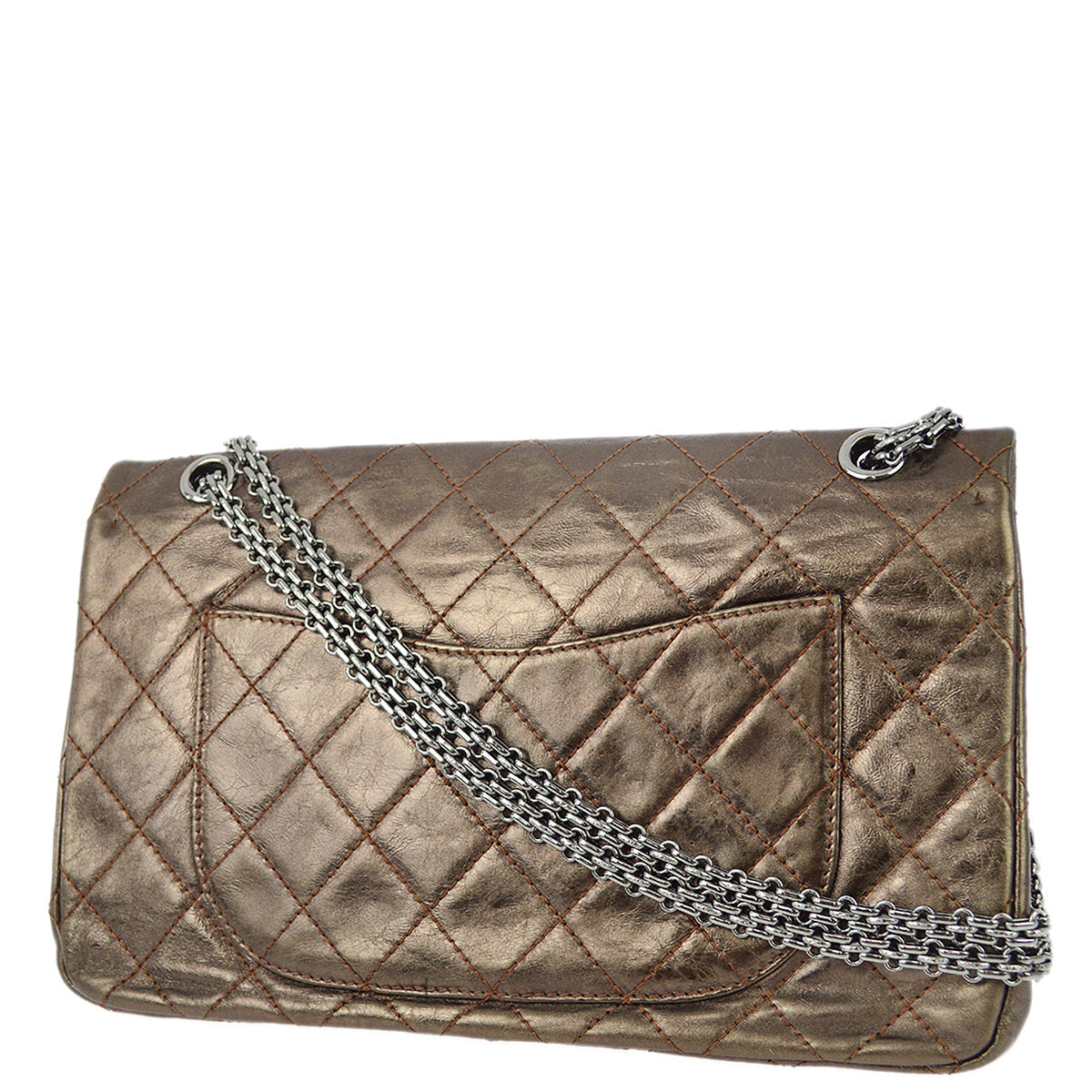 Chanel Brown Lambskin 2.55 Classic Double Flap Shoulder Bag