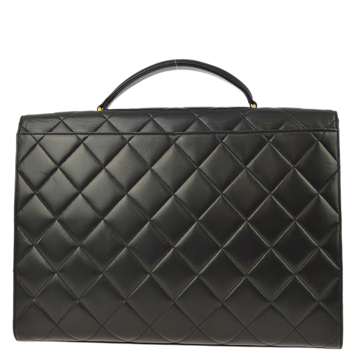 Chanel 1994-1996 Black Lambskin Briefcase Business Handbag