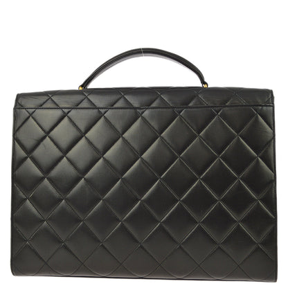 Chanel 1994-1996 Black Lambskin Briefcase Business Handbag