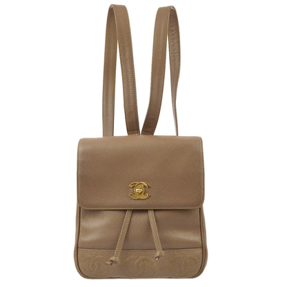 Chanel * 1996-1997 Brown Caviar Triple CC Backpack