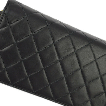 Chanel Black Lambskin Pushlock Mini Full Flap Shoulder Bag