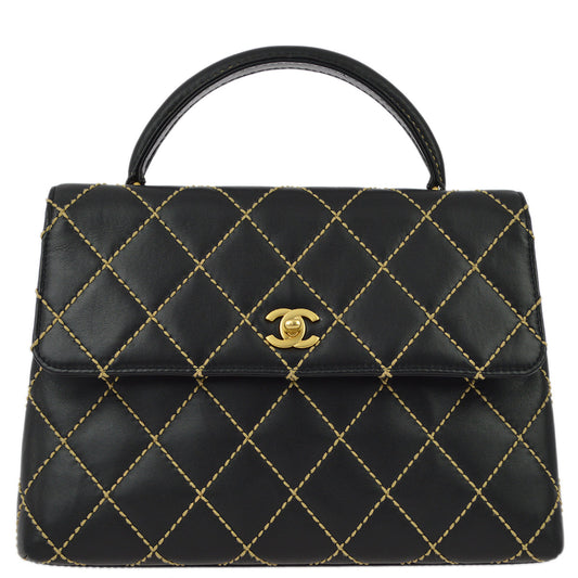 Chanel 2004-2005Black Calfskin Wild Stitch Kelly 30
