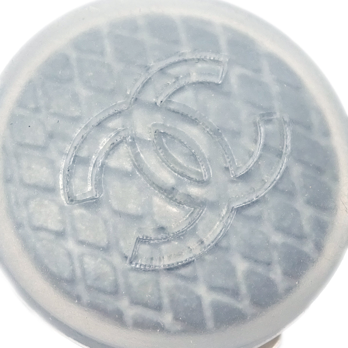 Chanel Button Earrings Clip-On Gray 99S