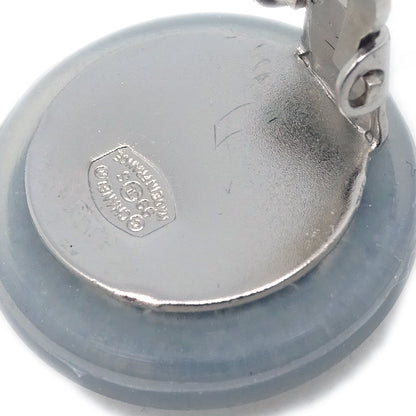 Chanel Button Earrings Clip-On Gray 99S