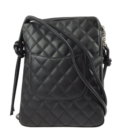 Chanel 2004-2005 Black Calfskin Cambon Ligne Shoulder Bag