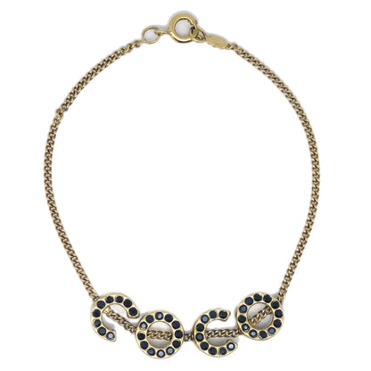 Chanel Rhinestone COCO Gold Chain Bracelet 01A