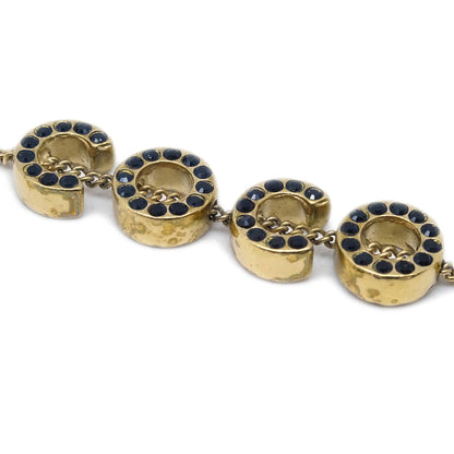 Chanel Rhinestone COCO Gold Chain Bracelet 01A
