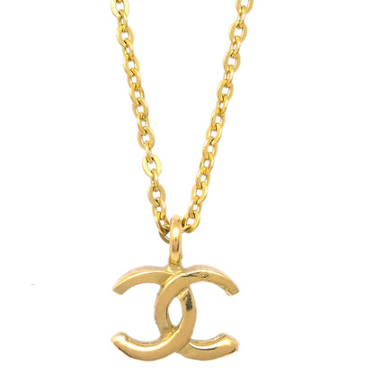 Chanel Mini CC Chain Pendant Necklace Gold 1982