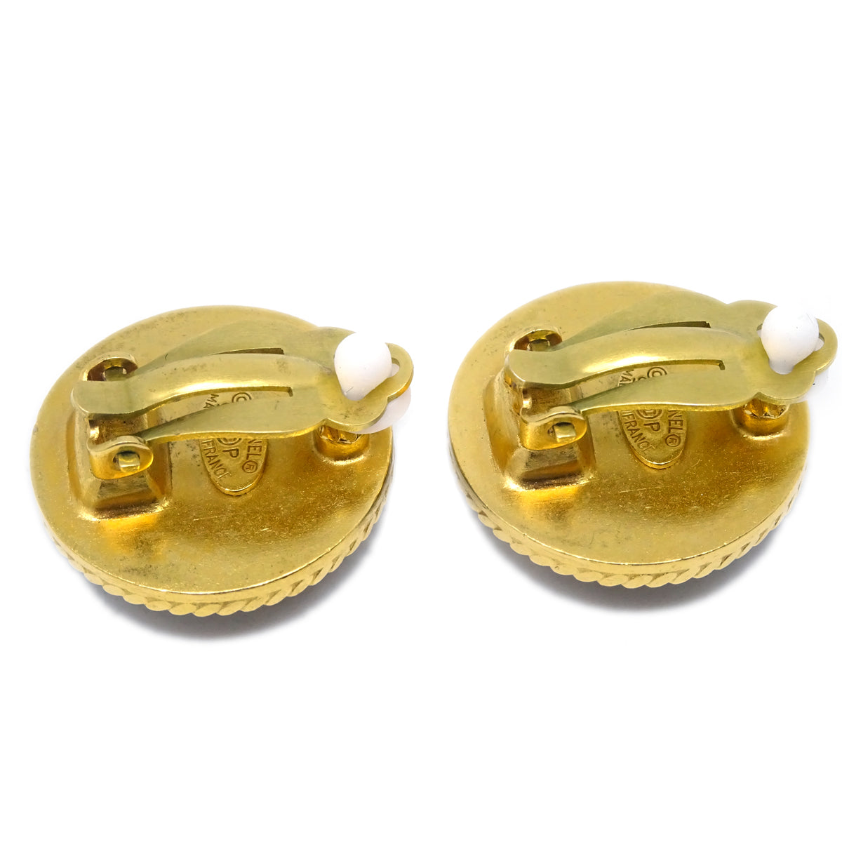 Chanel Mother of Pearl Rope Edge Earrings Clip-On