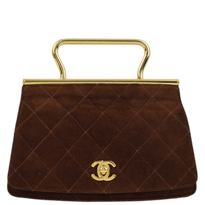 Chanel Brown Suede Party Handbag