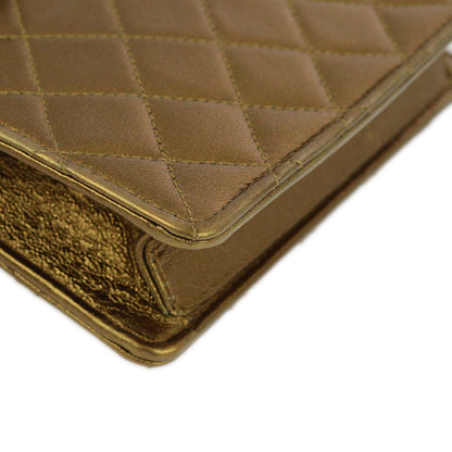 Chanel Bronze Lambskin Straight Flap Chain Shoulder Bag