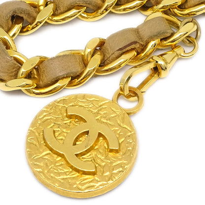 Chanel Medallion Chain Belt Beige 1982 Small Good