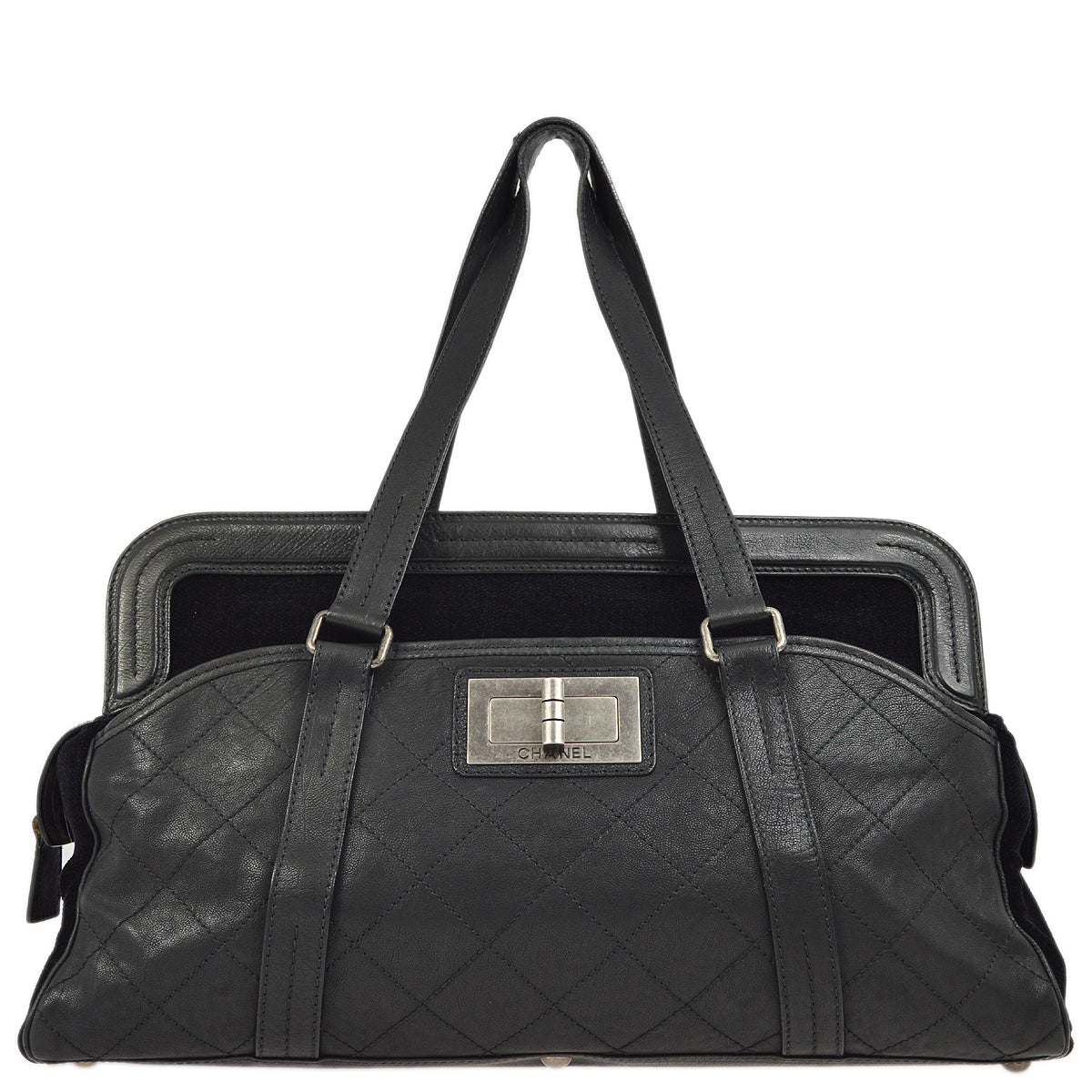 Chanel 2006-2008 Black Mademoiselle Lock Tote Bag