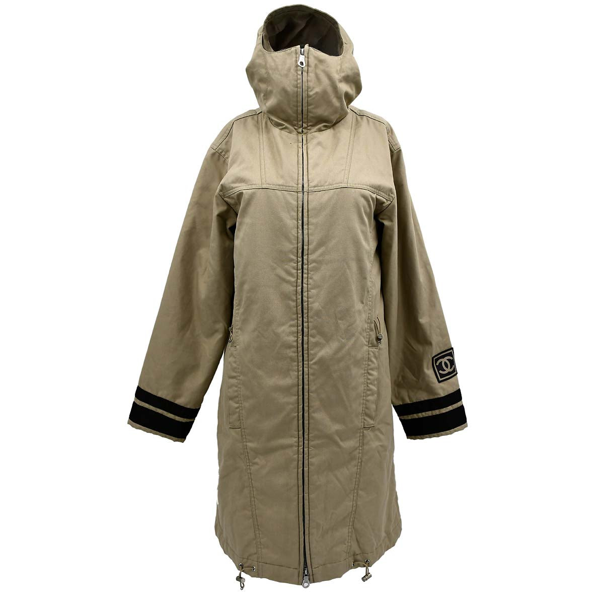 Chanel Sport Line Hooded Coat Beige #36